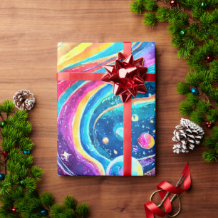 OUTER SPACE   GALAXY DESIGN WRAPPING PAPER