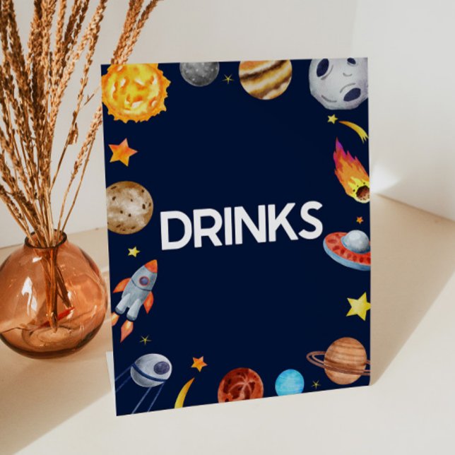 Outer Space Galaxy Drinks Drink Table Party Sign (Creator Uploaded)