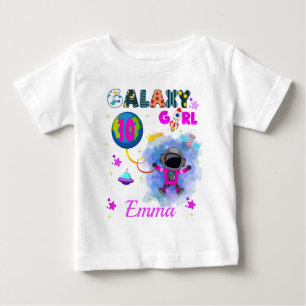 Outer Space Galaxy Girl Birthday Party  Baby T-Shirt