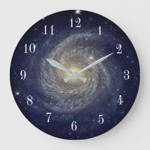 Outer Space Galaxy Large Clock