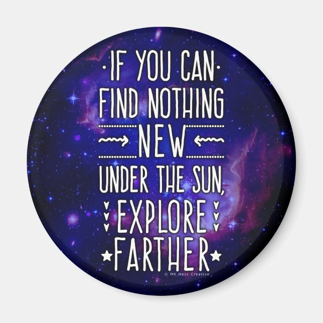 Outer Space Galaxy / Nebula with Exploration Words Magnet (Front)