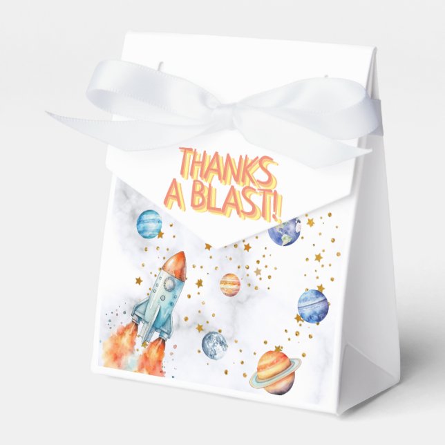 Outer Space Galaxy Planets Solar System Birthday Favour Box (Front Side)