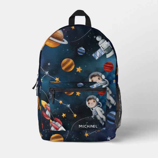 Outer Space Galaxy Shuttle Custom Printed Backpack (Front)
