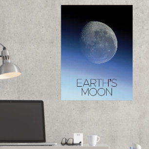 Outer Space, Galaxy, Solar System, Earth's Moon Foil Prints