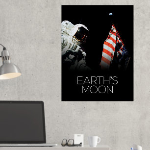 Outer Space, Galaxy, Solar System, Earth's Moon Foil Prints