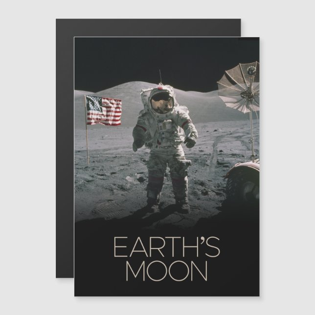 Outer Space, Galaxy, Solar System, Earth's Moon Magnetic Invitation (Front/Back)