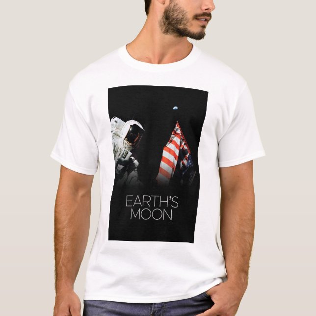 Outer Space, Galaxy, Solar System, Earth's Moon T-Shirt (Front)