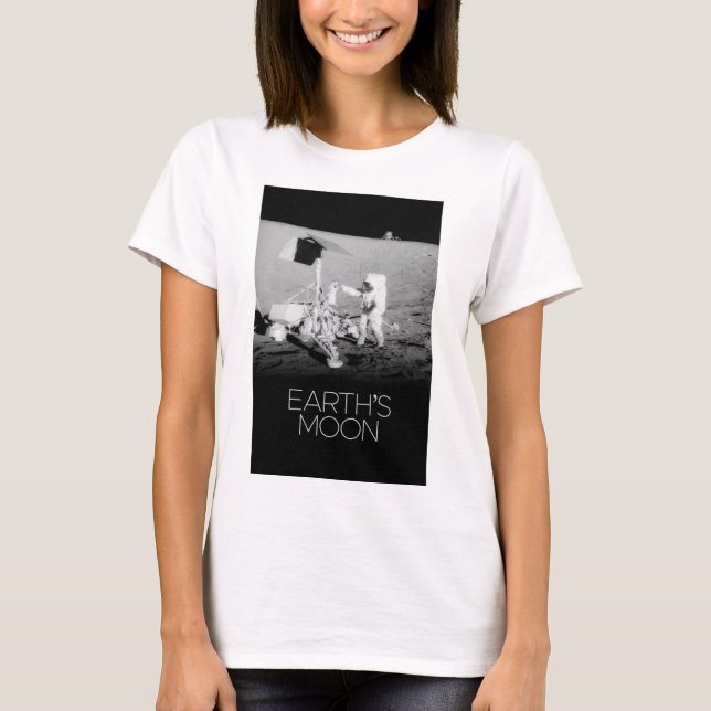 Outer Space, Galaxy, Solar System, Earth's Moon T-Shirt (Front)
