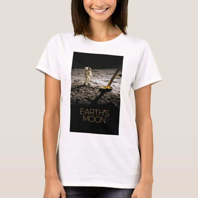 Outer Space, Galaxy, Solar System, Earth's Moon T-Shirt (Front)