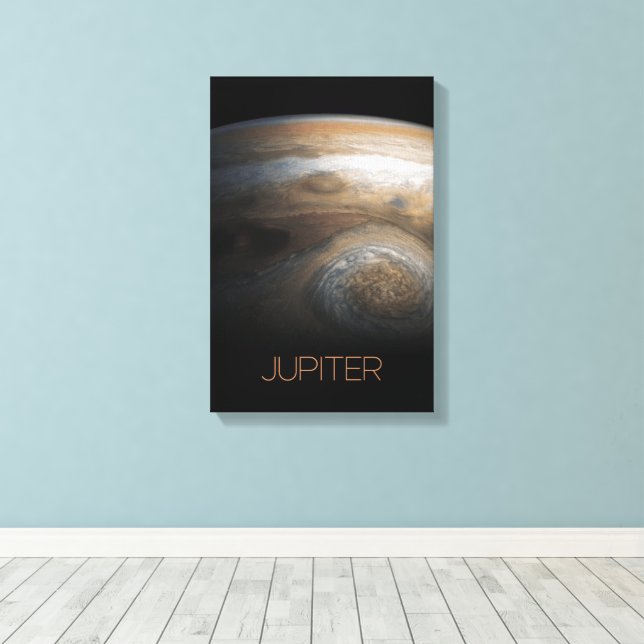 Outer Space, Galaxy, Solar System, Planet Jupiter Canvas Print (Insitu(Wood Floor))