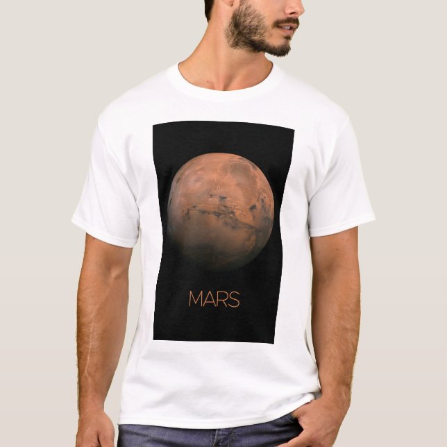 Outer Space, Galaxy, Solar System, Planet Mars T-Shirt (Front)