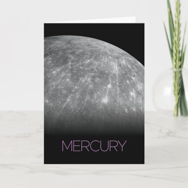 Outer Space, Galaxy, Solar System, Planet Mercury Card (Front)
