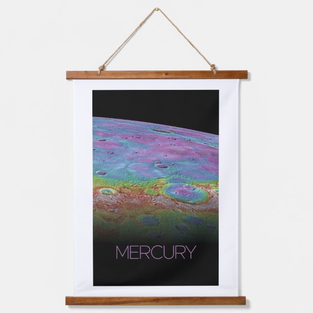 Outer Space, Galaxy, Solar System, Planet Mercury Hanging Tapestry (Front)