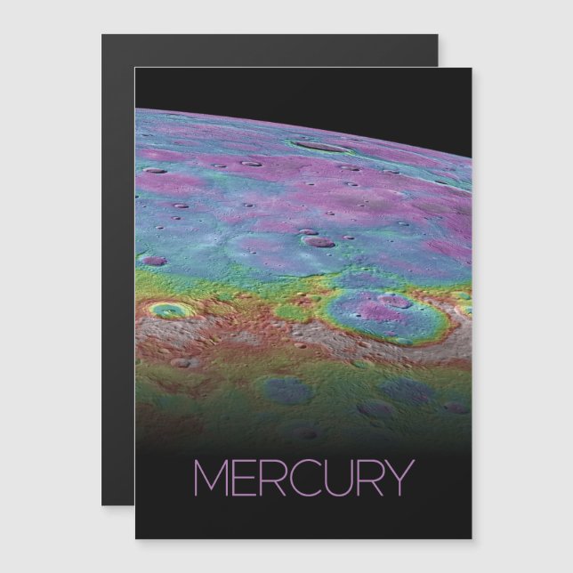 Outer Space, Galaxy, Solar System, Planet Mercury Magnetic Invitation (Front/Back)