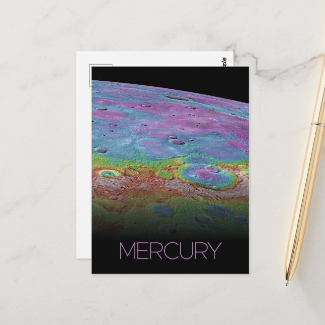 Outer Space, Galaxy, Solar System, Planet Mercury Postcard (Front/Back In Situ)