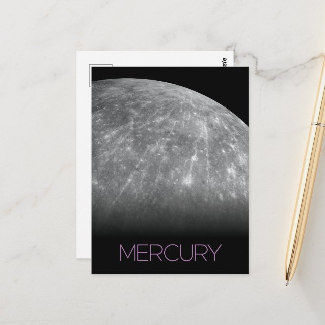 Outer Space, Galaxy, Solar System, Planet Mercury Postcard (Front/Back In Situ)