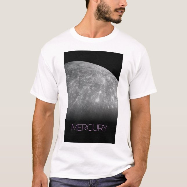 Outer Space, Galaxy, Solar System, Planet Mercury T-Shirt (Front)