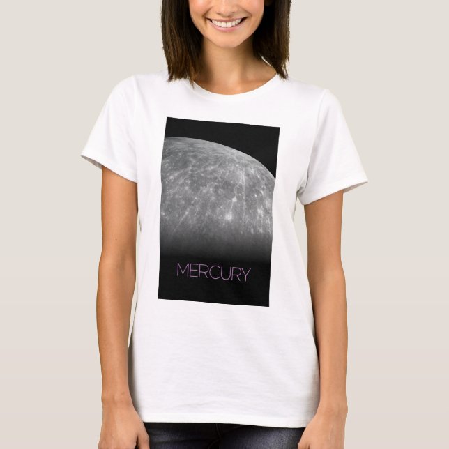 Outer Space, Galaxy, Solar System, Planet Mercury T-Shirt (Front)