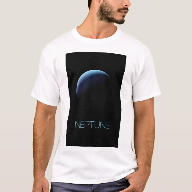 Outer Space, Galaxy, Solar System, Planet Neptune T-Shirt (Front)