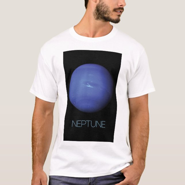 Outer Space, Galaxy, Solar System, Planet Neptune T-Shirt (Front)