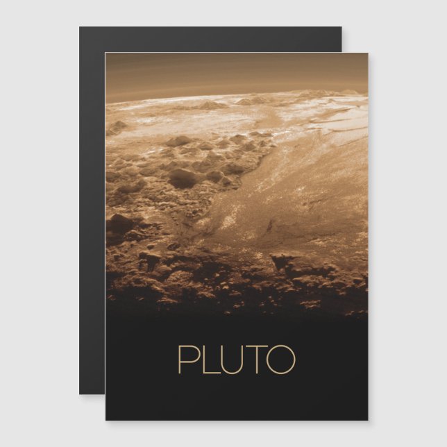 Outer Space, Galaxy, Solar System, Planet Pluto Magnetic Invitation (Front/Back)
