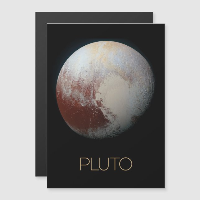 Outer Space, Galaxy, Solar System, Planet Pluto Magnetic Invitation (Front/Back)