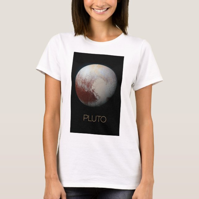 Outer Space, Galaxy, Solar System, Planet Pluto T-Shirt (Front)