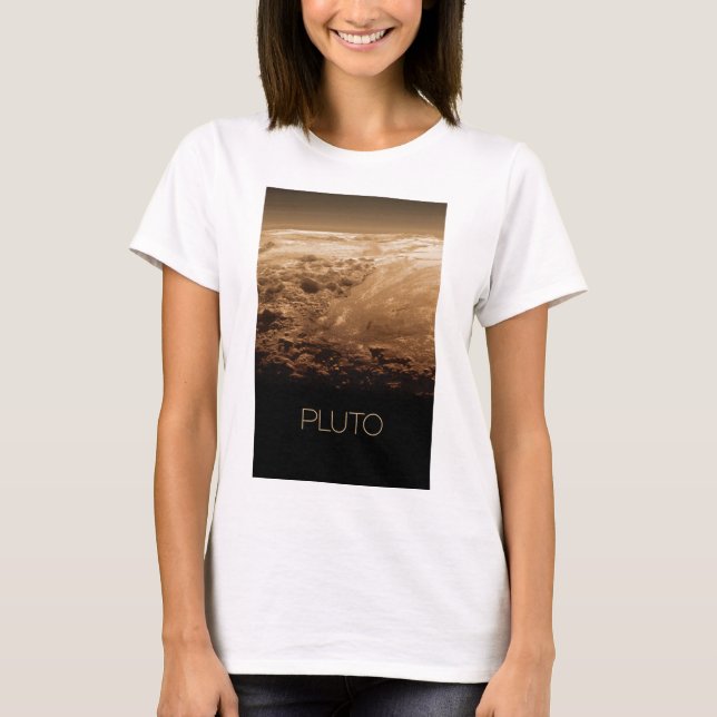 Outer Space, Galaxy, Solar System, Planet Pluto T-Shirt (Front)