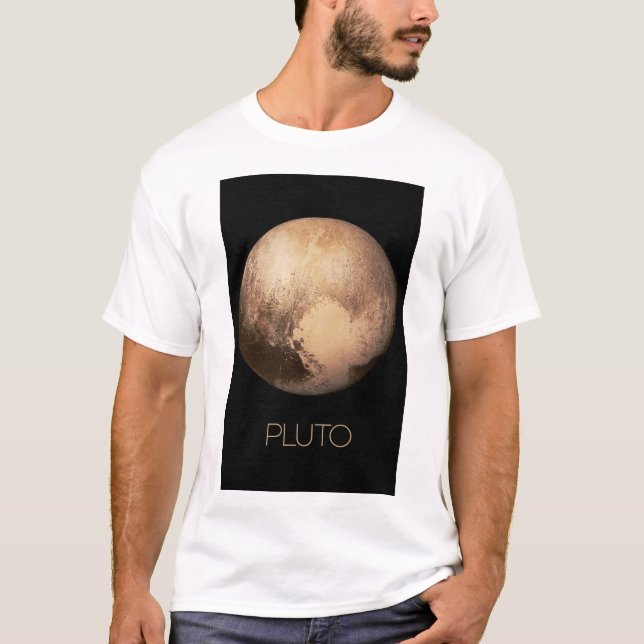 Outer Space, Galaxy, Solar System, Planet Pluto T-Shirt (Front)