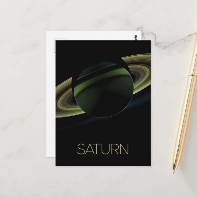 Outer Space, Galaxy, Solar System, Planet Saturn Postcard (Front/Back In Situ)