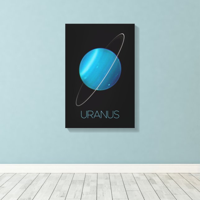 Outer Space, Galaxy, Solar System, Planet Uranus Canvas Print (Insitu(Wood Floor))