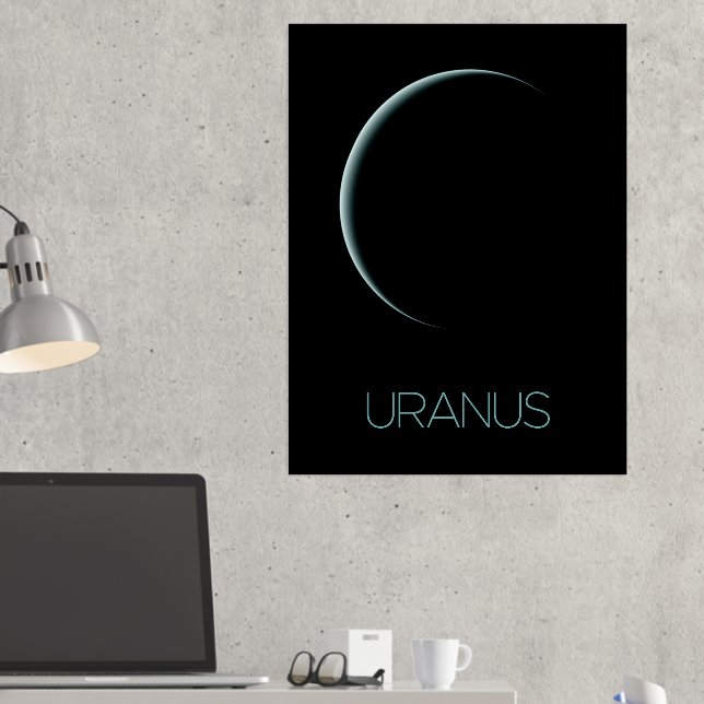 Outer Space, Galaxy, Solar System, Planet Uranus Foil Prints (In Situ (Desk 2))