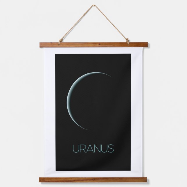 Outer Space, Galaxy, Solar System, Planet Uranus Hanging Tapestry (Front)