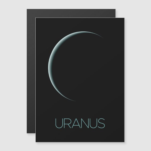 Outer Space, Galaxy, Solar System, Planet Uranus Magnetic Invitation (Front/Back)