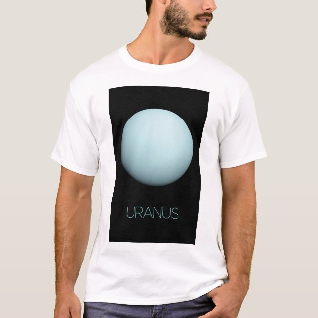 Outer Space, Galaxy, Solar System, Planet Uranus T-Shirt (Front)