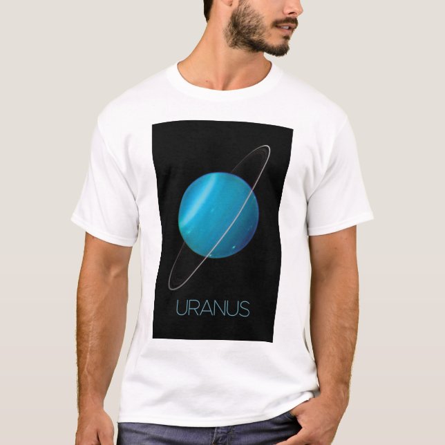 Outer Space, Galaxy, Solar System, Planet Uranus T-Shirt (Front)