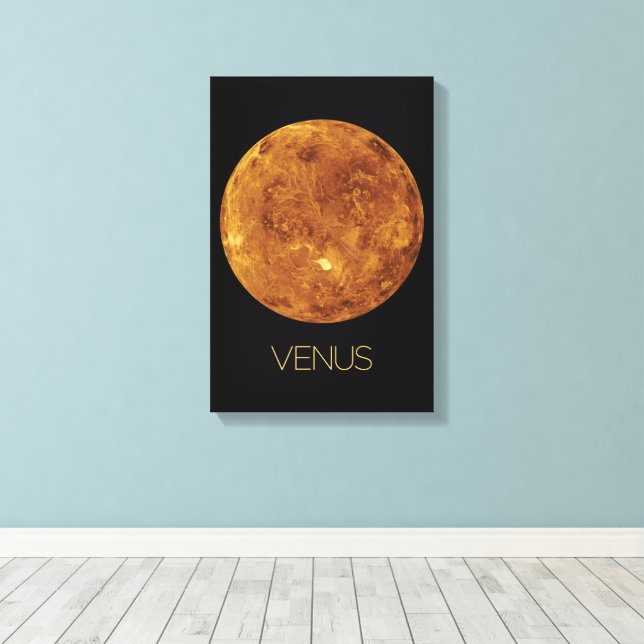 Outer Space, Galaxy, Solar System, Planet Venus Canvas Print (Insitu(Wood Floor))