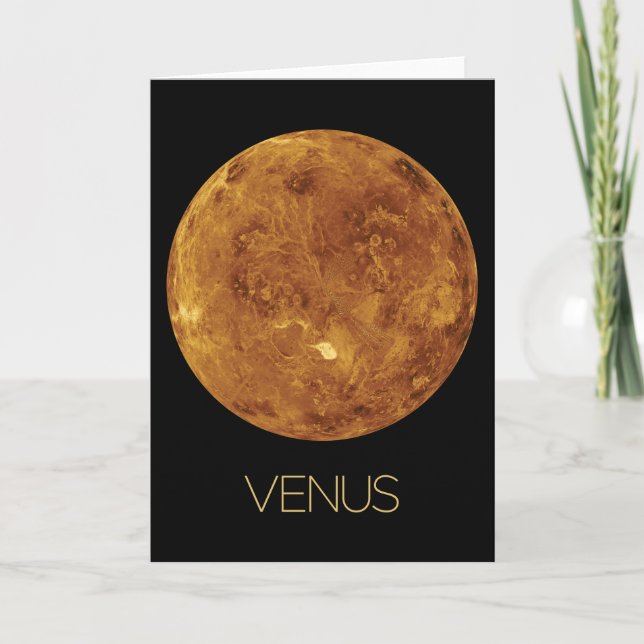 Outer Space, Galaxy, Solar System, Planet Venus Card (Front)