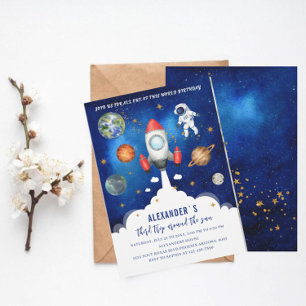 Outer Space Galaxy Starry baby shower Invitation