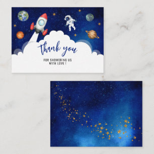 Outer space galaxy starry thank you card