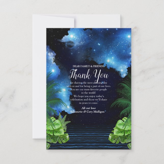 Outer Space Galaxy Thank You Card (Front)