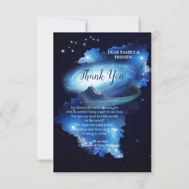 Outer Space Galaxy Thank You Card (Front)