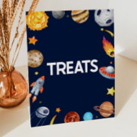 Outer Space Galaxy Treats Sweets Table Party Sign