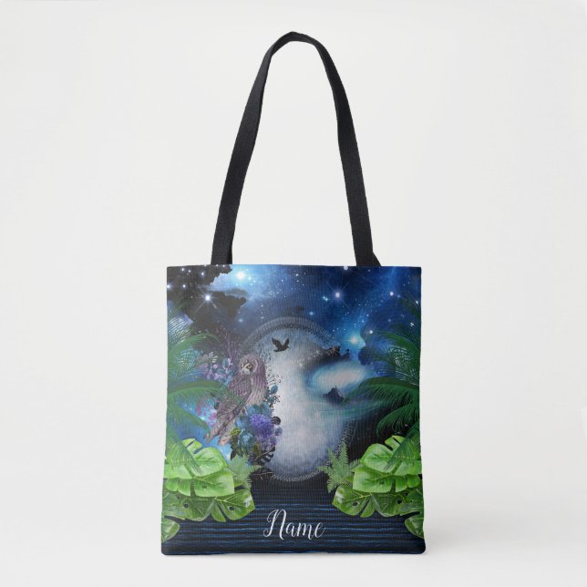 Outer Space Galaxy Wedding Tote Bag (Front)