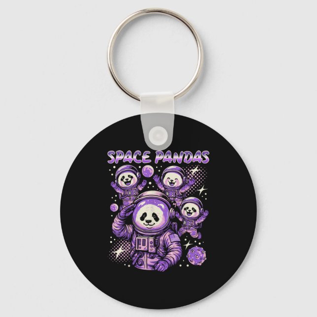 Outer Space Giant Pandas Moon Planets Galaxy Scien Key Ring (Front)
