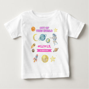 Outer Space Girls Birthday Baby T-Shirt