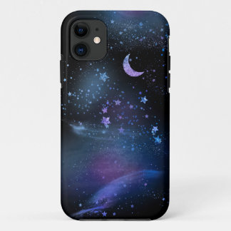 Outer Space Glitter NASA Astronomy Moon iPhone 11 Case