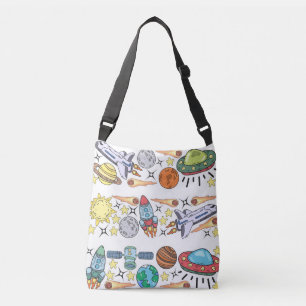 Outer Space: Hand-Drawn Vintage Doodles Crossbody Bag