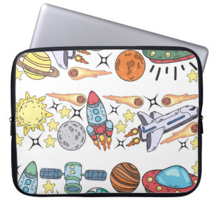 Outer Space: Hand-Drawn Vintage Doodles Laptop Sleeve