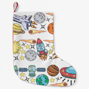 Outer Space: Hand-Drawn Vintage Doodles Small Christmas Stocking